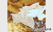 Shaded Relief Map of Bitlis, physical outside