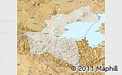 Shaded Relief Map of Bitlis, satellite outside