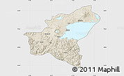 Shaded Relief Map of Bitlis, single color outside