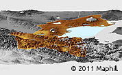 Physical Panoramic Map of Bitlis, desaturated