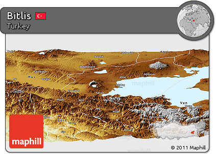 Physical Panoramic Map of Bitlis