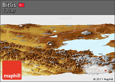 Physical Panoramic Map of Bitlis
