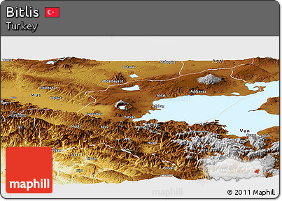 Physical Panoramic Map of Bitlis