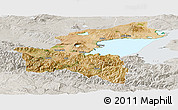 Satellite Panoramic Map of Bitlis, lighten, semi-desaturated