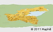 Savanna Style Panoramic Map of Bitlis, single color outside