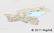 Shaded Relief Panoramic Map of Bitlis, cropped outside