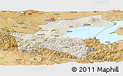 Shaded Relief Panoramic Map of Bitlis, satellite outside