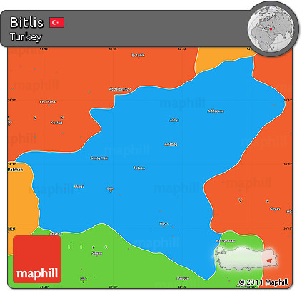 Political Simple Map of Bitlis