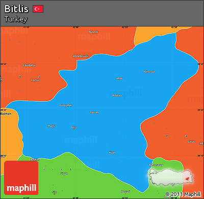 Political Simple Map of Bitlis