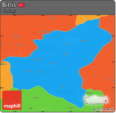 Political Simple Map of Bitlis
