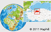 Physical Location Map of Bolu, highlighted country