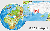 Physical Location Map of Burdur, highlighted country