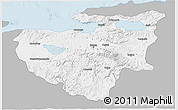 Gray 3D Map of Bursa, single color outside