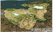 Satellite 3D Map of Bursa, darken