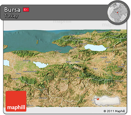 Satellite 3D Map of Bursa