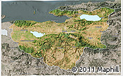 Satellite 3D Map of Bursa, semi-desaturated