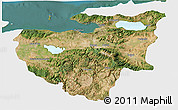 Satellite 3D Map of Bursa, single color outside