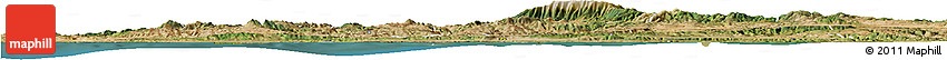 Satellite Horizon Map of Bursa