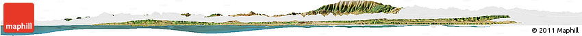 Satellite Horizon Map of Bursa, single color outside