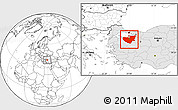 Blank Location Map of Bursa, highlighted country