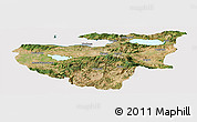 Satellite Panoramic Map of Bursa, cropped outside