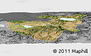 Satellite Panoramic Map of Bursa, desaturated