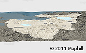 Shaded Relief Panoramic Map of Bursa, darken