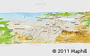 Shaded Relief Panoramic Map of Bursa, physical outside
