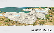 Shaded Relief Panoramic Map of Bursa, satellite outside