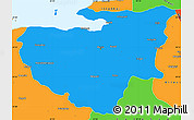 Political Simple Map of Bursa