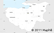 Silver Style Simple Map of Bursa, single color outside