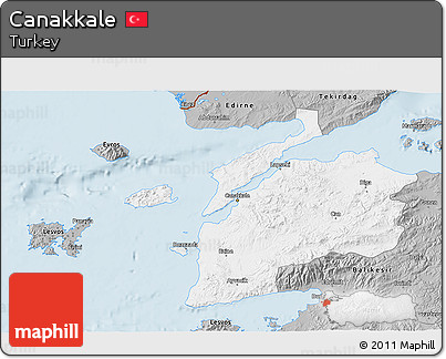 Gray 3D Map of Canakkale