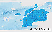 Political 3D Map of Canakkale, single color outside