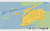 Savanna Style 3D Map of Canakkale, single color outside