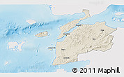 Shaded Relief 3D Map of Canakkale, single color outside