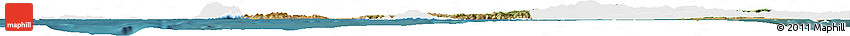 Satellite Horizon Map of Canakkale, single color outside