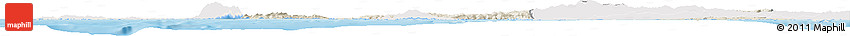 Shaded Relief Horizon Map of Canakkale, single color outside