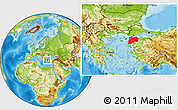 Physical Location Map of Canakkale