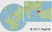 Savanna Style Location Map of Canakkale