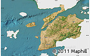 Satellite Map of Canakkale, single color outside