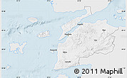 Silver Style Map of Canakkale, single color outside