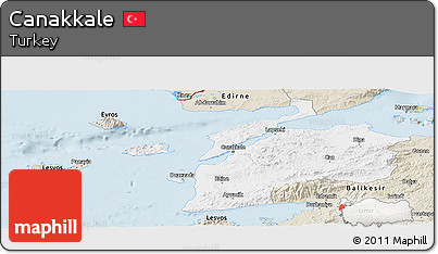 Classic Style Panoramic Map of Canakkale