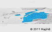 Political Panoramic Map of Canakkale, lighten, desaturated