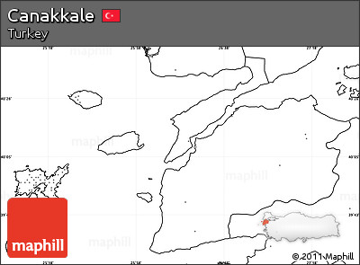Blank Simple Map of Canakkale, no labels