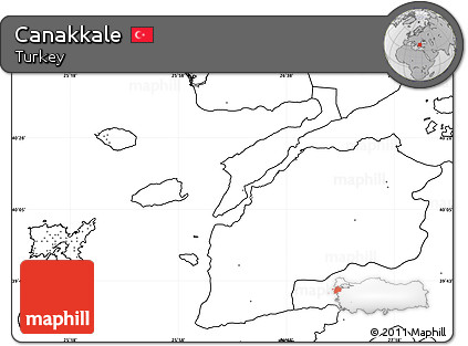 Blank Simple Map of Canakkale, no labels