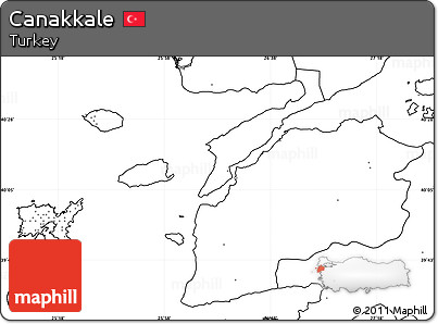 Blank Simple Map of Canakkale, no labels
