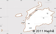 Classic Style Simple Map of Canakkale, cropped outside