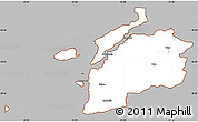 Gray Simple Map of Canakkale, cropped outside