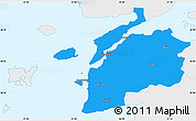 Political Simple Map of Canakkale, single color outside