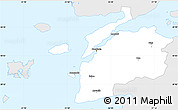 Silver Style Simple Map of Canakkale, single color outside